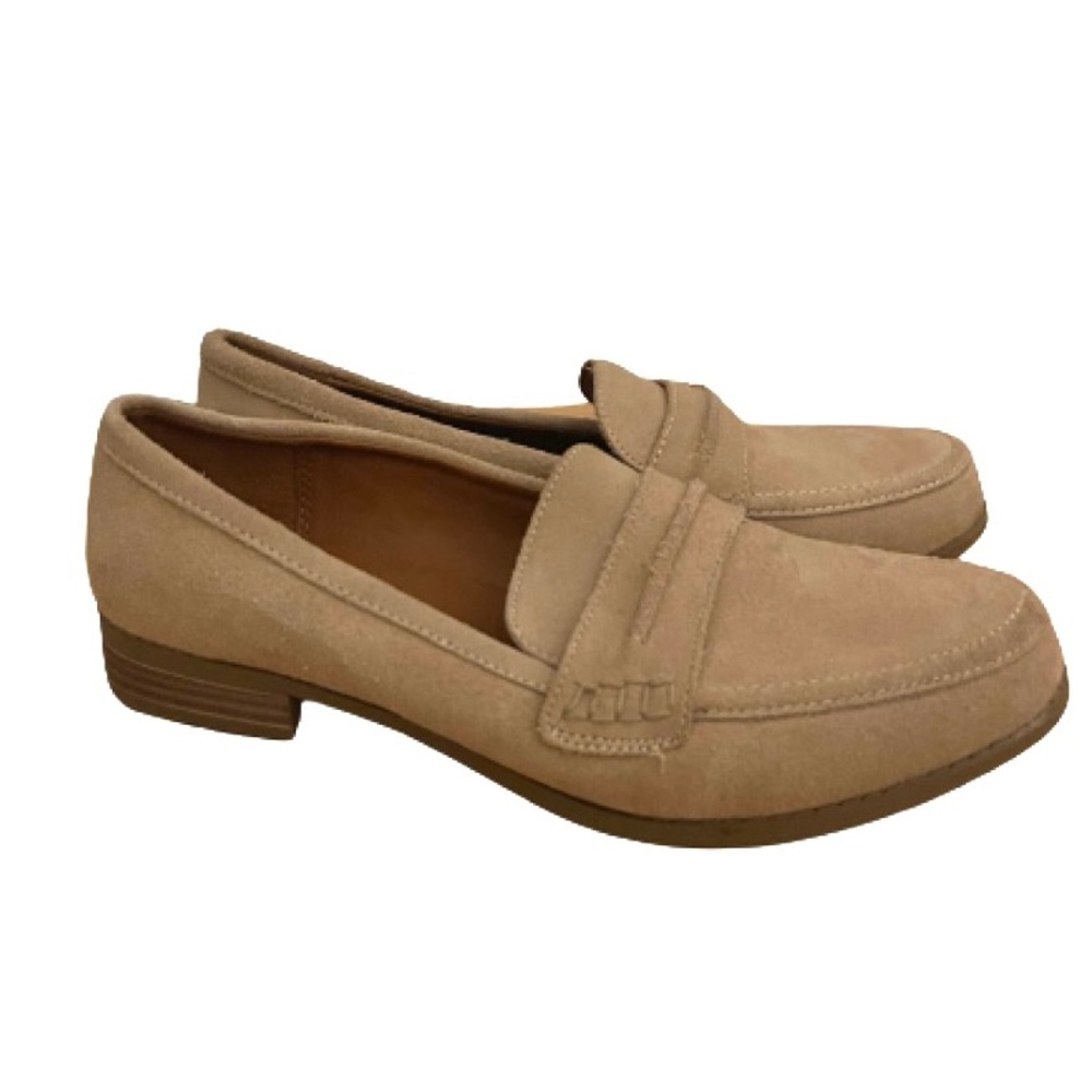 Universal Thread Aanmae Suede Loafer Size 8 Tan Slip On Shoes Low Block Heel